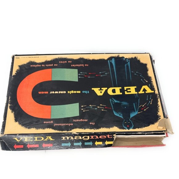 Veda The Magic Answer Man Toy Game Set By Pressman Vintage 1950s - Picture 4 of 4